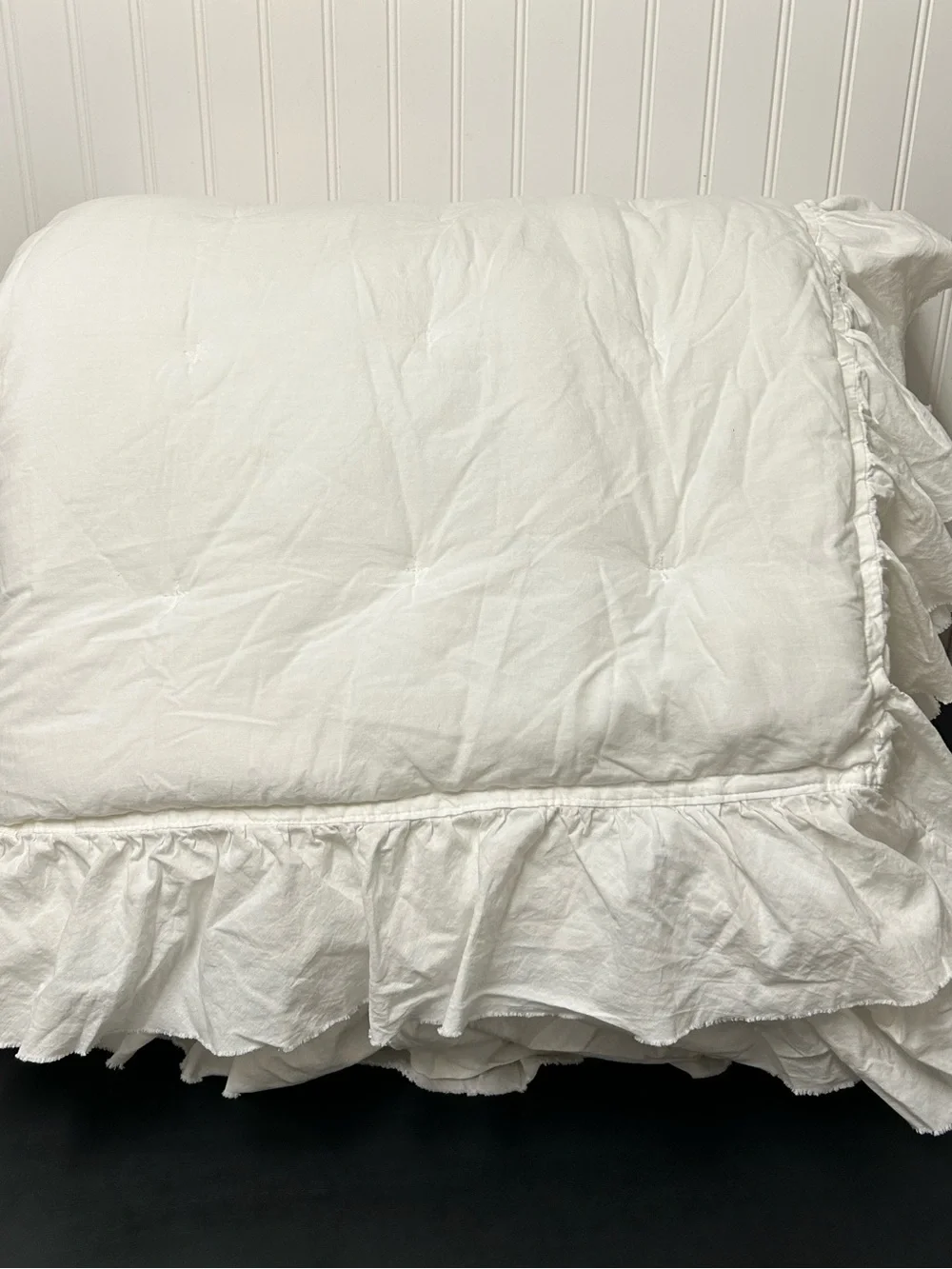 Pottery Barn Teen washed cotton ruffle comforter